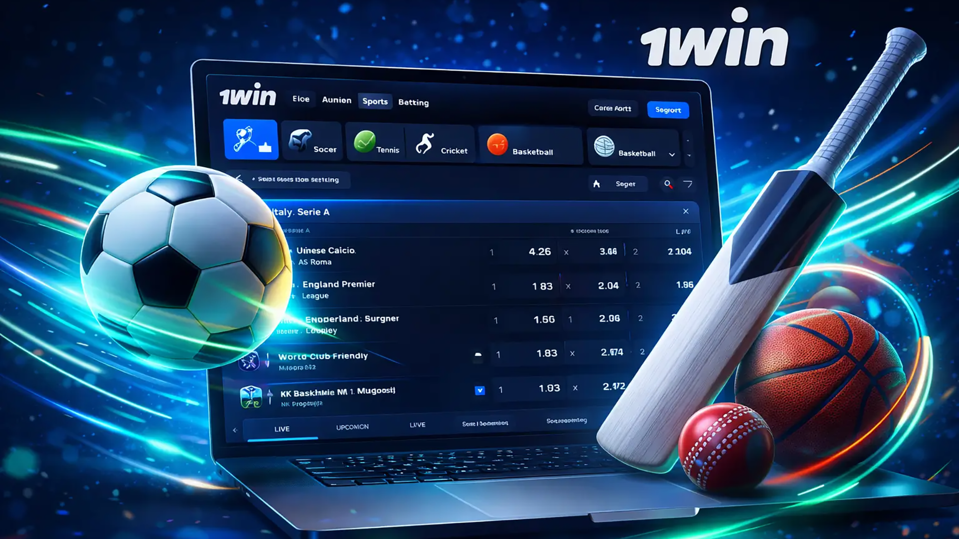 1win Bangladesh sports betting interface displaying live football and cricket markets with competitive odds on the official online betting site